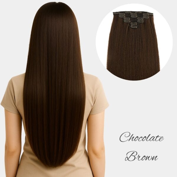 Clip In 7 Banen, Chocolate Brown