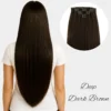 Clip In 7 Banen, Deep Dark Brown