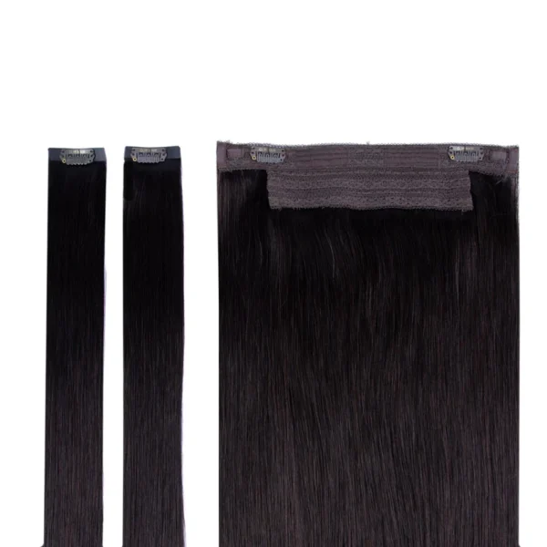 Alternative view of Darkest Brown (#2) Halo Hair Extensions