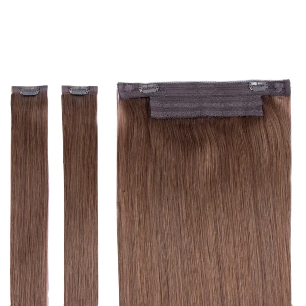 Alternative view of Light Brown (#6) Halo Hair Extensions