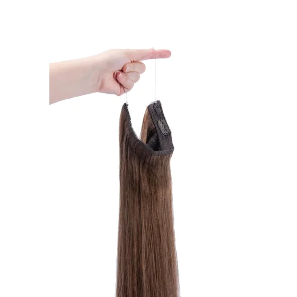 Light Brown (#6) Halo Hair Extensions