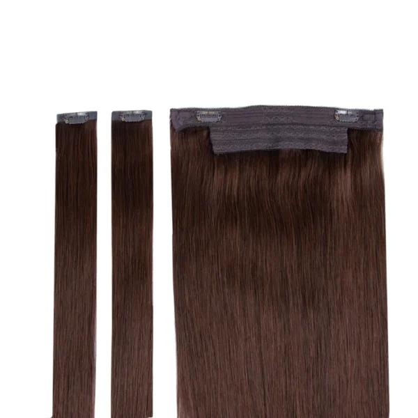 Alternative view of Medium Brown (#4) Halo Hair Extensions