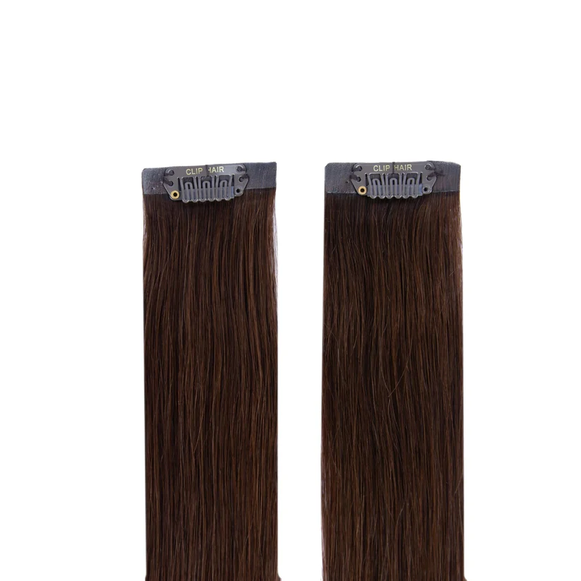 Medium Brown (#4) Halo Hair Extensions - Afbeelding 3