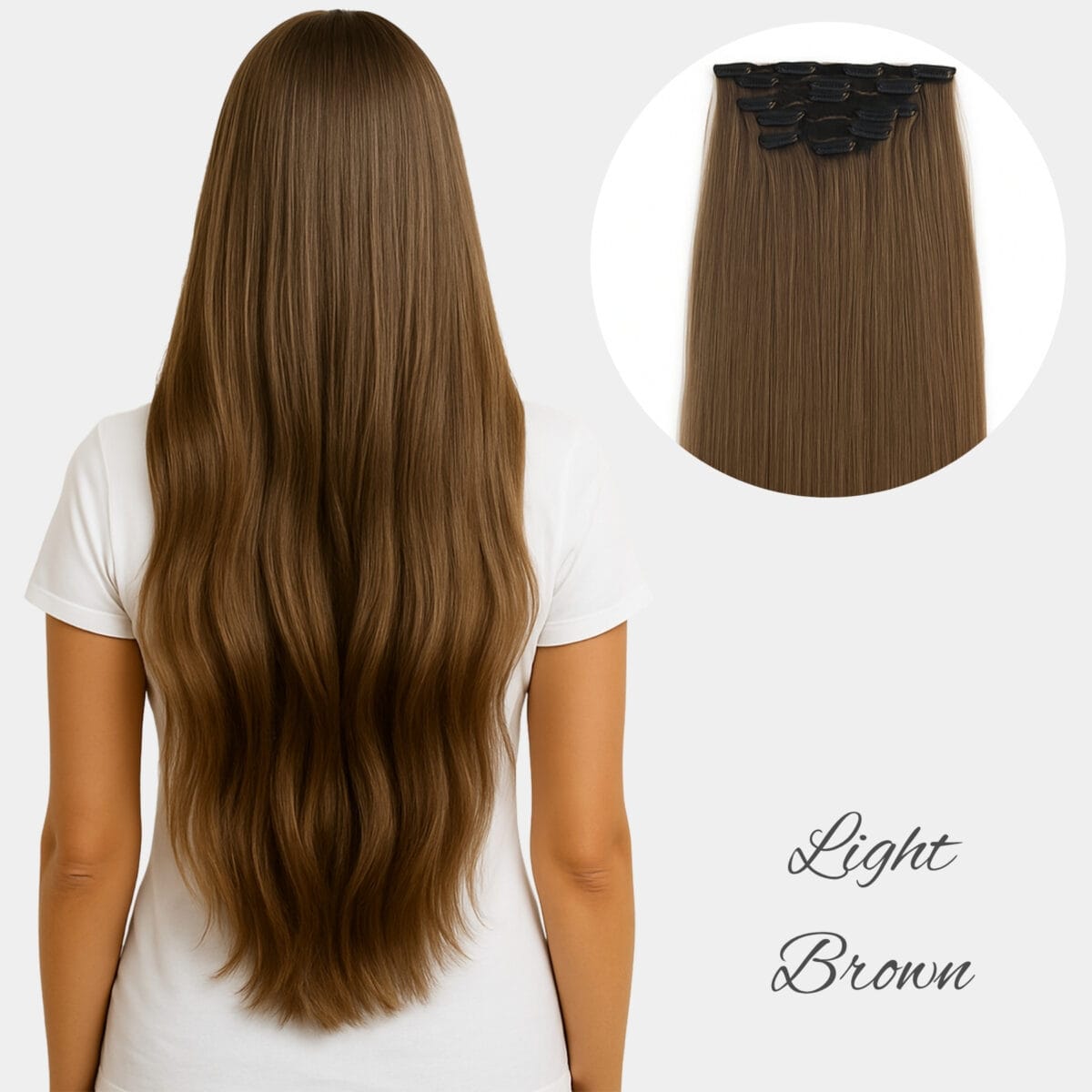 Clip In 7 Banen, Light Brown