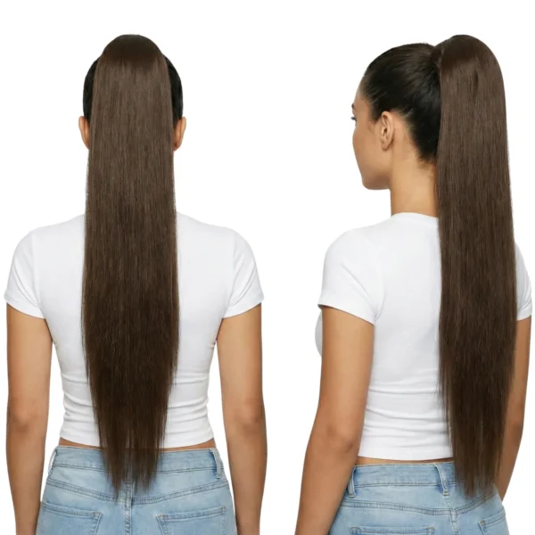 ponytails steil 70 cm dark brown