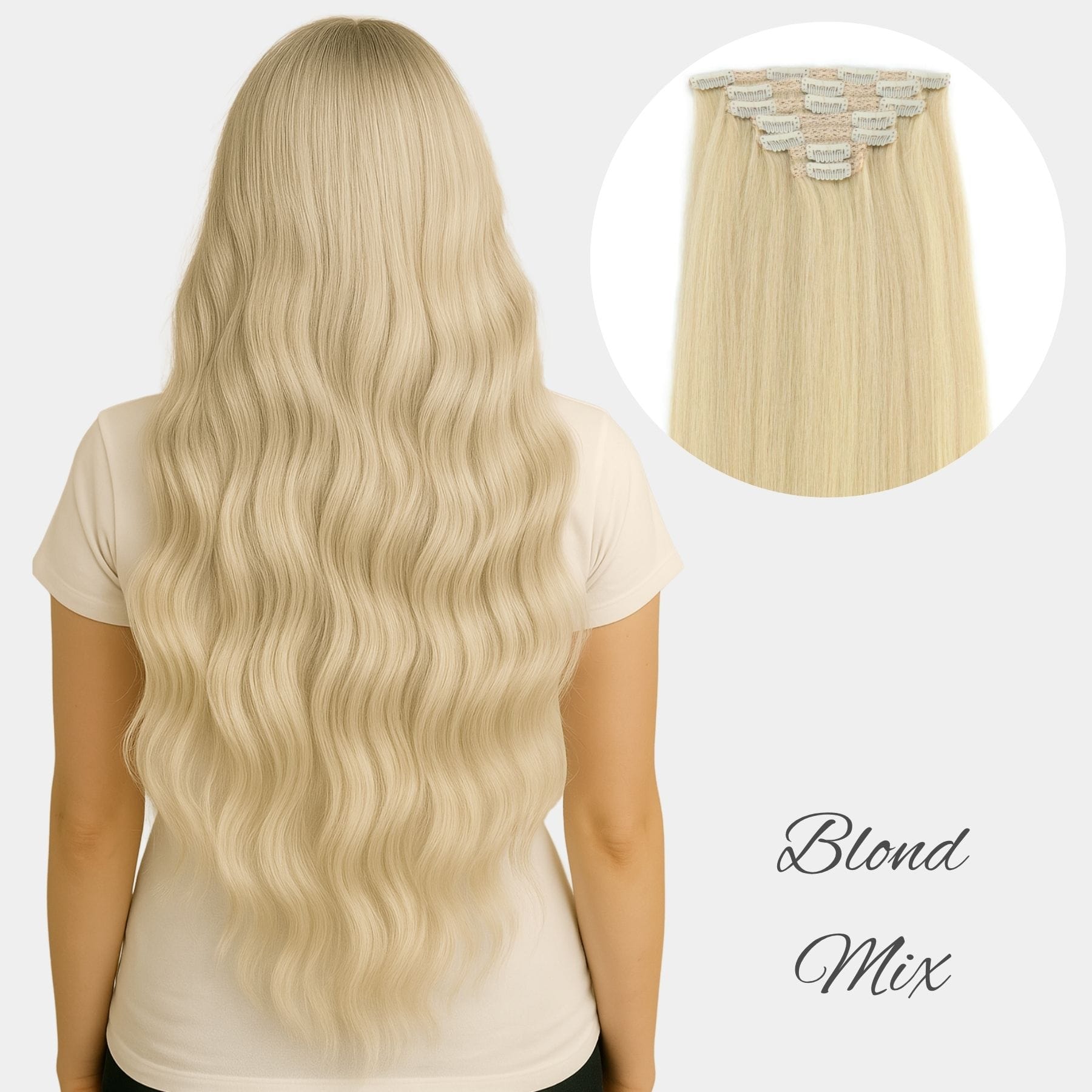 Clip In 7 Banen, Blonde Mix