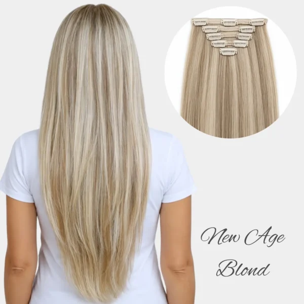 new age blond mix clip in hair