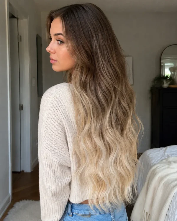 blond blayage model